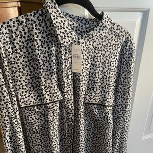 Loft long sleeve print blouse